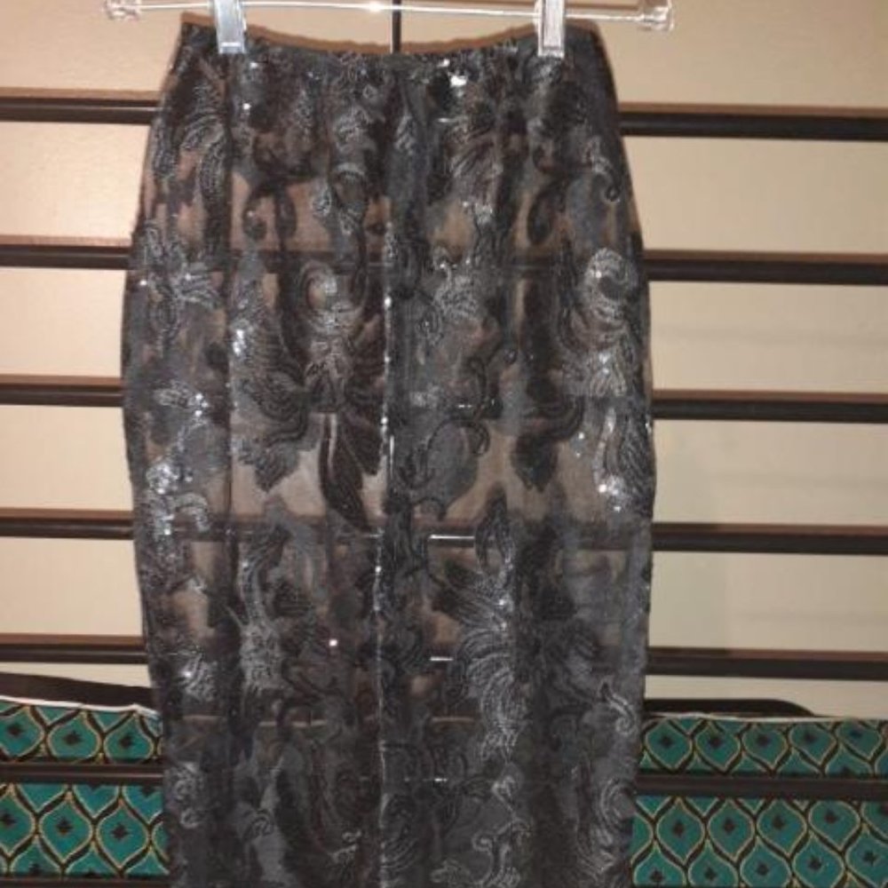black sheer pencil skirt
